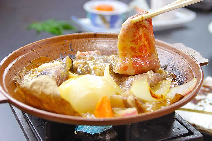 上州牛の朴葉味噌焼きコース